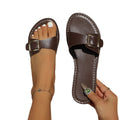 Fashionexportplus size buckle flats slippers women's cross-border retro lightweight beach slippers slippers