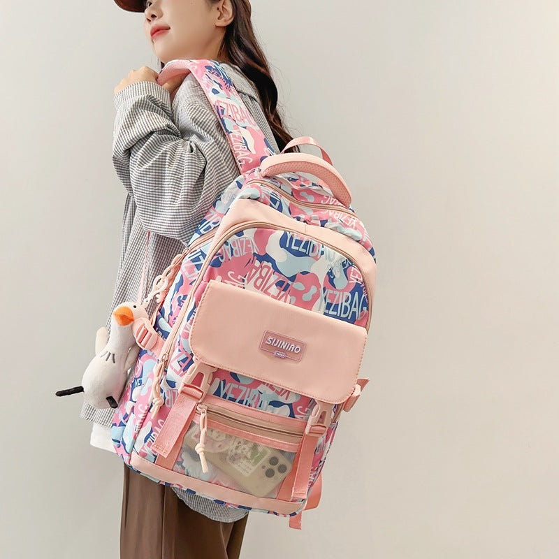School bag female Korean version high school Japanese college student large capacity backpack junior high school student primary school student backpack