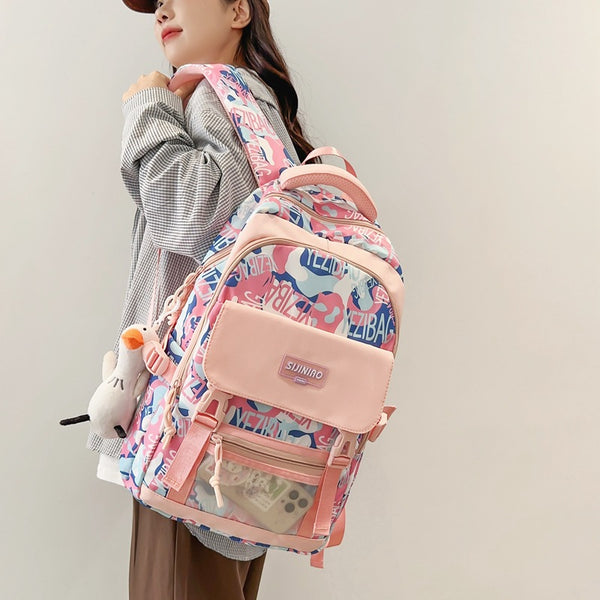 School bag female Korean version high school Japanese college student large capacity backpack junior high school student primary school student backpack