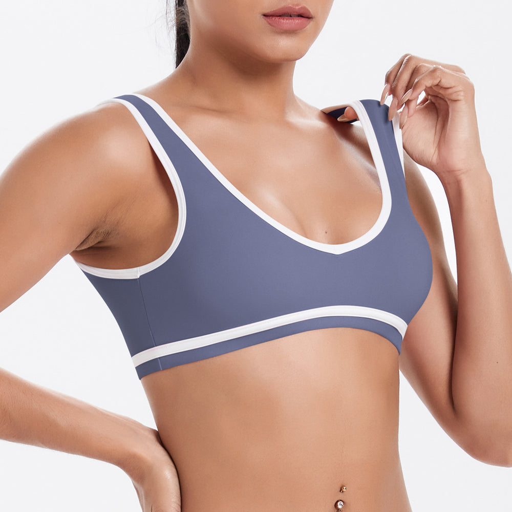 European and american style seamless color block sports bra - sexy, fashionable, quick-drying, and perfect for running and fitness