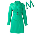 D3348  cross-border autumn and winter new long-sleeved hip-covering commuter double-breasted pure color suit european and american dress