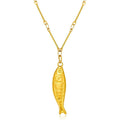 European and american stylish stainless steel beach fish 8k gold pendant necklace fish element titanium steel ocean wind earrings in stock