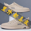 2025 new men's genuine leather casual shoes - full grain leather inside & out, breathable, soft sole, non-slip, slip-on white sneakers