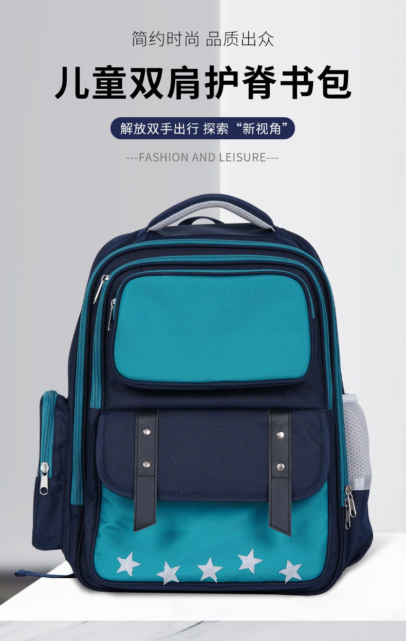 New elementary school backpacks for boys and girls, grades 1-6, preppy british style, lightweight, spine-protecting kids' backpacks - wholesale