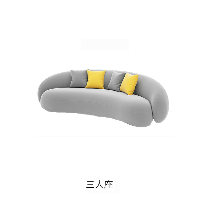 Beauty salon sofa, warm teddy velvet fabric, b&b, small apartment, creative arc-shaped clothing store, popular sofa