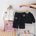 new trendy kids' fashionable baby spring/autumn letter & heart hooded long sleeve two-piece set - girls' spring outfit