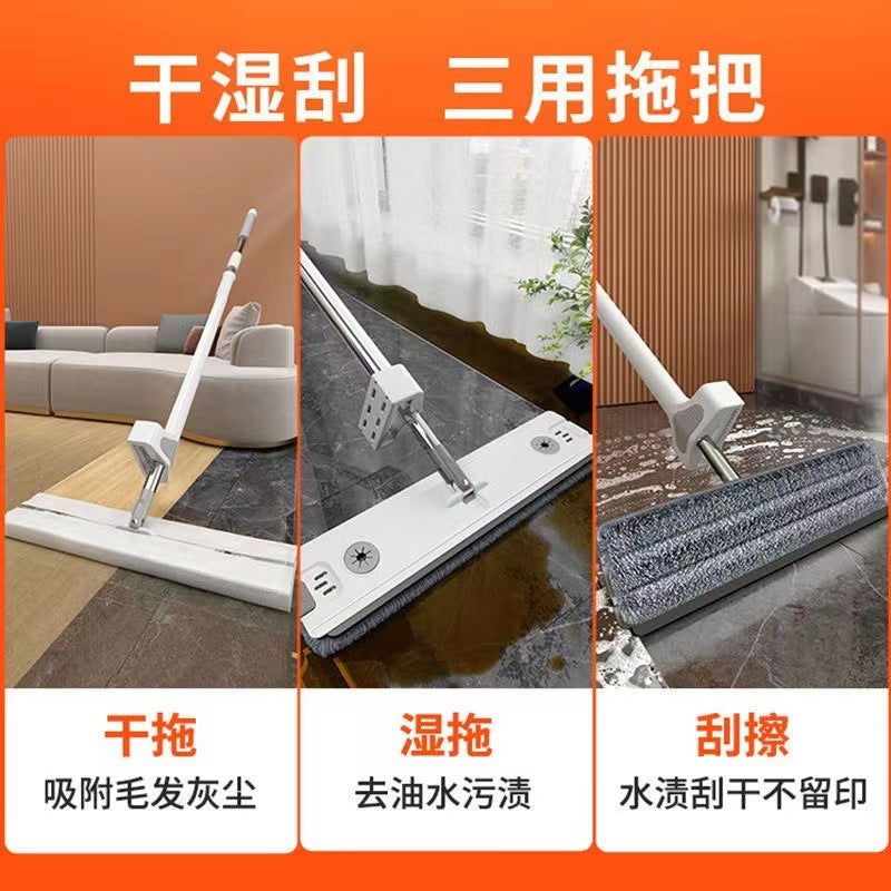 new hands-free flat mop - no-rinse, one-step cleaning for home use - lazy person's floor cleaning tool - large mop head
