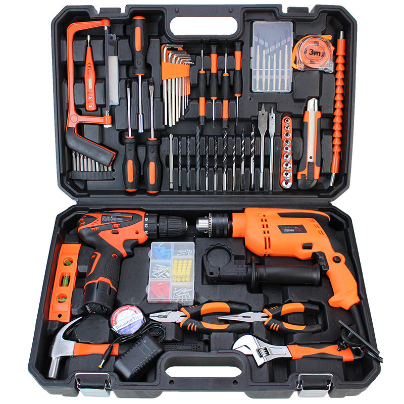 Impact drill toolbox set Household hand electric drill 13mm electric drill Household combination Hardware set Electrical auto repair