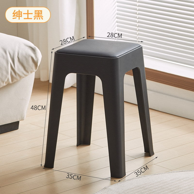 Extra thick plastic stool thickenedfor homemoderncasual living room stackable long sitting plaid chair tall round stool bench