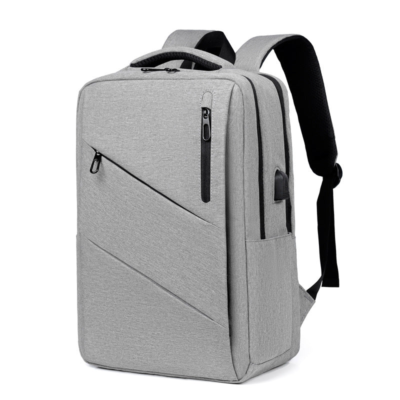 Cross-border logo customized men's backpack, fashionable and simple commuting 15.6-inch computer bag, anti-splashing casual backpack