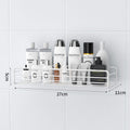 Wall-mounted bathroom shelf - no drilling required - rectangular organizer for vanity, sink, and toilet