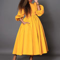 D491  women's winter new arrival: semi-high neck, long sleeve, cinched waist, elegant, slimming, a-line foreign trade dress