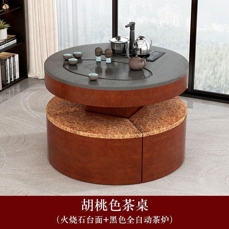 Rock slab kung fu coffee table small apartment for home fire stone tea table intelligent fully automatic small all-in-one tea table and chair combination