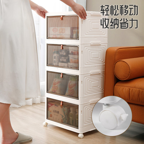 Storage box Household foldable clothes storage cabinet with wheels Sundries storage box Plastic toy sorting box Storage box
