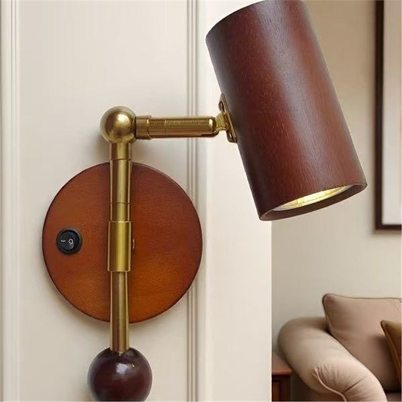New nordic rotating bedside wall lamp - minimalist retro reading light for home stays, studies, bedrooms, and background walls