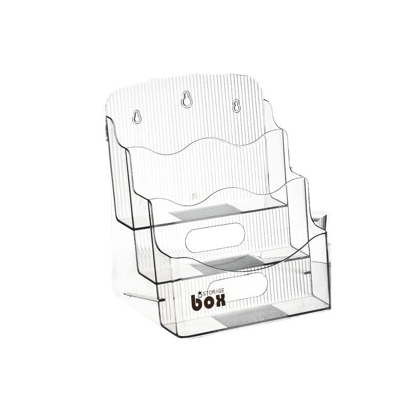 Desktop bookshelf storage box transparent student book desk office file baffle acrylic shelf