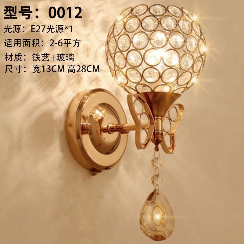 Nordic wall lamp bedroom bedside lamp postmodern crystal creative aisle lamp corridor staircase living room background wall lamp