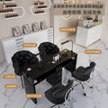 New arrival marble widened 45 porcelain surface manicure table and chair suit economical single and double multi-functional odor-free carbon steel paint