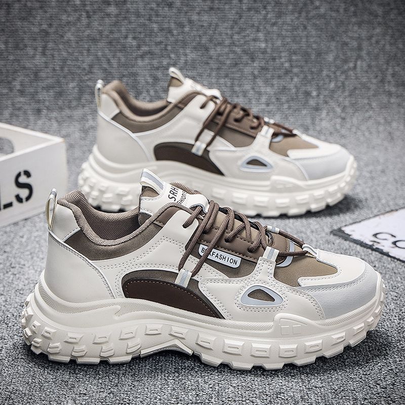 Popular men's shoes 2025new arrivalwintereasiest for matchcasual heightening small white sports hong kong style dad ins trendy shoes