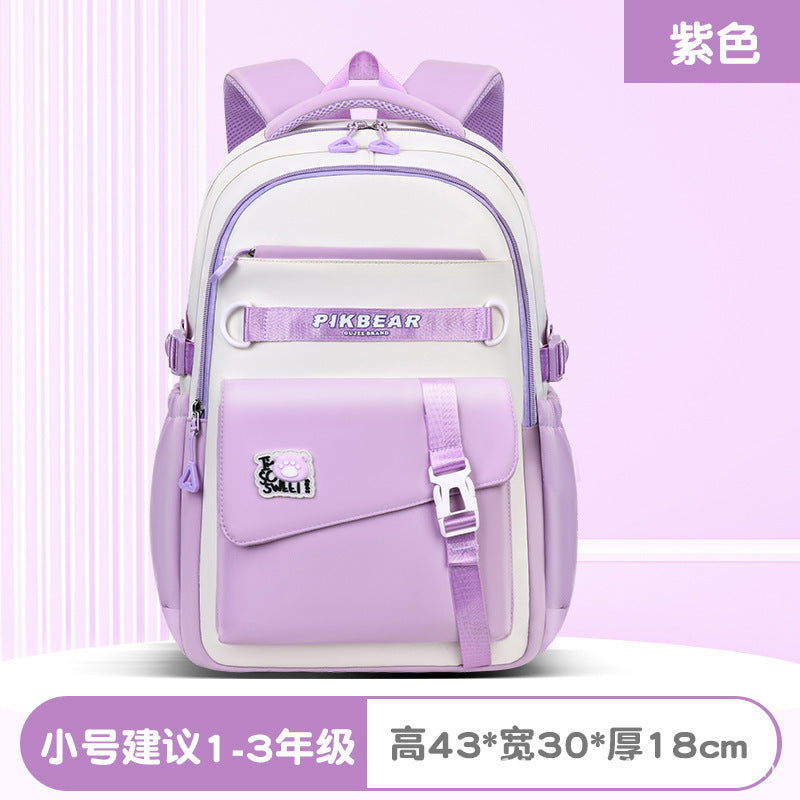 2025 schoolbag junior high school girls water-repellent nylon oxford cloth ultra-light spine-protecting backpack junior high school schoolbag