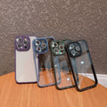 Suitable for iphone16pro electroplated glitter lens film mobile phone case wholesale apple 15 transparent acrylic protection
