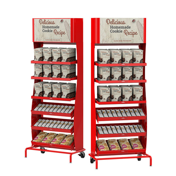 Laitu Customized Beverage Display Rack Convenience Store Display Rack Floor-to-ceiling Snack Rack Supermarket Metal Food Rack