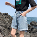 Curly shorts for women new arrivalk-styleelegantfashion non-elastic washed high waistloosetrendy denim shorts