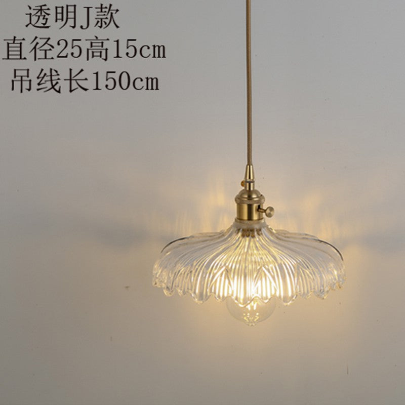 Bedside chandelier Nordic creative retro glass chandelier simple personality fashion bar restaurant bar lighting