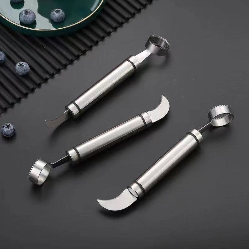 New stainless steel double-ended pomegranate opener - portable home tool for opening pomegranates, peeling oranges, and opening pomelos