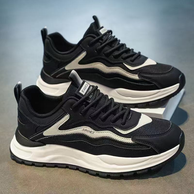 Men's spring outdoor casual wear-resistant chunky sole sports trendy shoes - youthful, niche design, versatile dad shoes