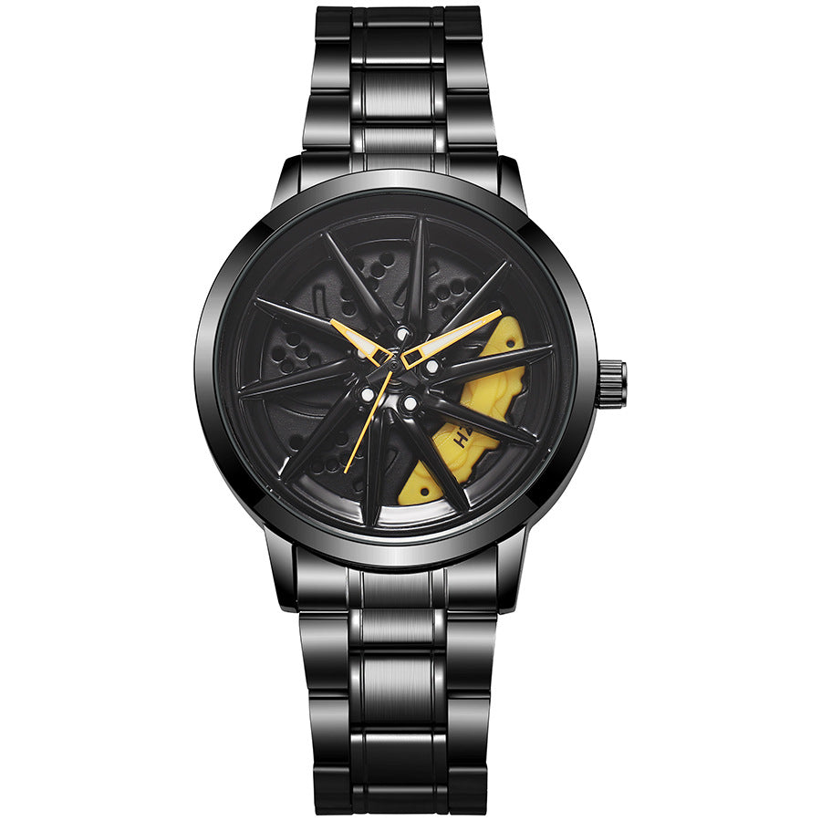 New arrival cool sports car wheel hub watch inner ring can rotate men quartz watch dial fashiontrendy watch