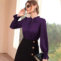 Amazon cross-border women's satin shirt spring and summer new arrivalexport  independent site long sleeve shirt