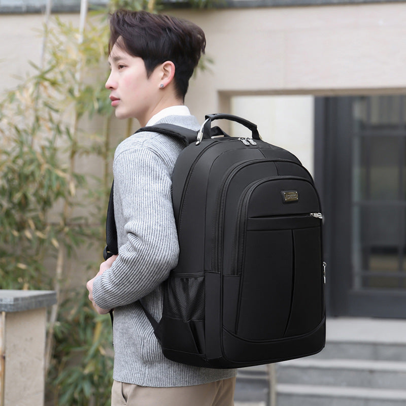 Outdoor new large-capacity men's schoolbag, student print logo backpack, computer commute, business travel backpack