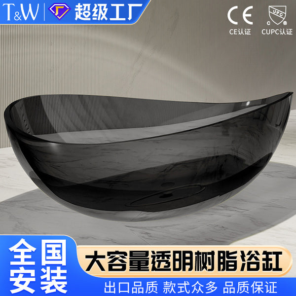 Travel special-shaped transparent resin bathtub Home independent hotel B & B Crystal large-capacity double bathtub