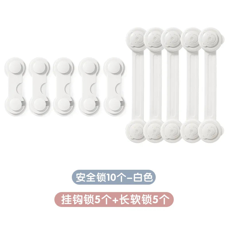 Wholesale double-lock child safety drawer locks - anti-pinch hand protection strips for baby safety - childproof door lock buckles & hook locks