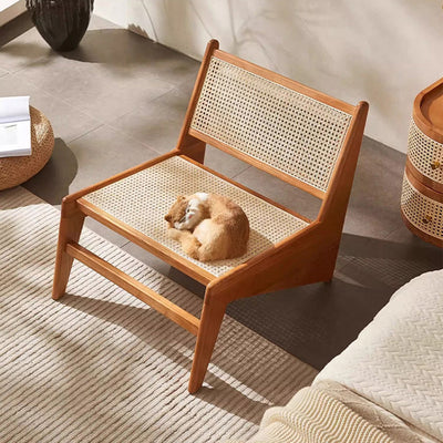 Rattan chandigarh kangaroo chair retro solid wood wabi-sabi b&b design single sofa small apartment lounge chair casual