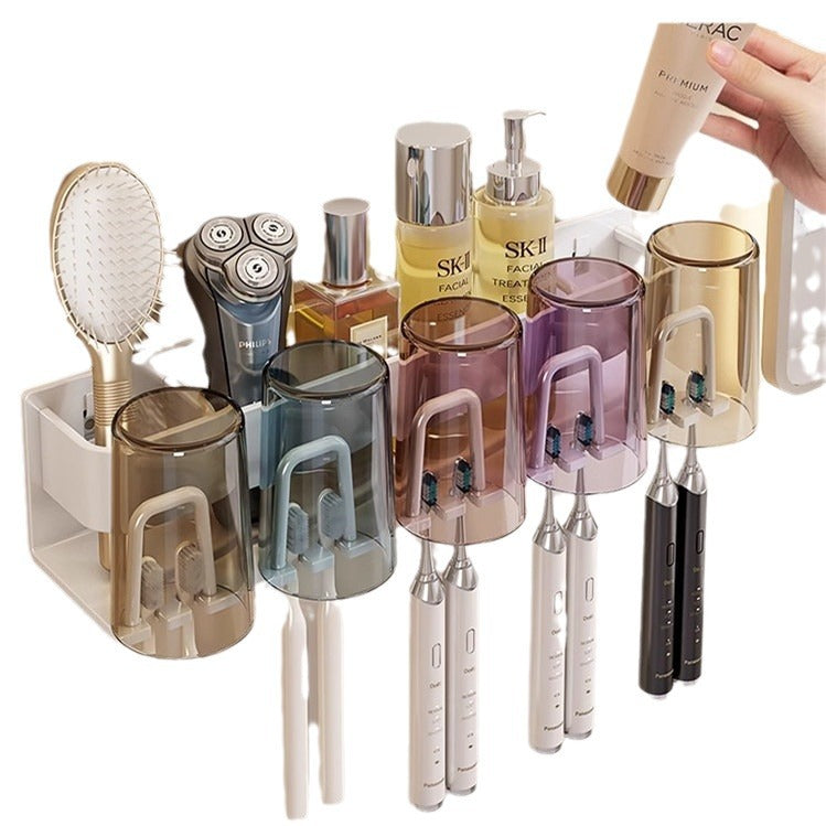 Removable toothbrush rack No punching mouthwash cup holder Wall hanging storage rack Electric toothbrush Toothpaste holder Wholesale