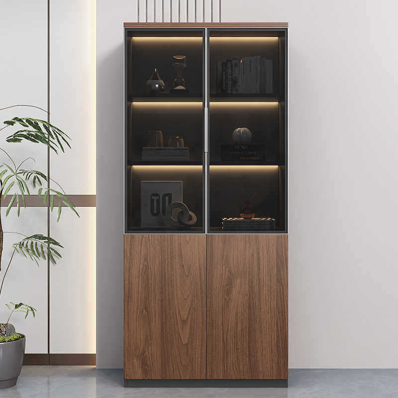 Saint li boss's office accessible luxury file cabinet with light storage cabinet storage cabinet manager room background cabinet