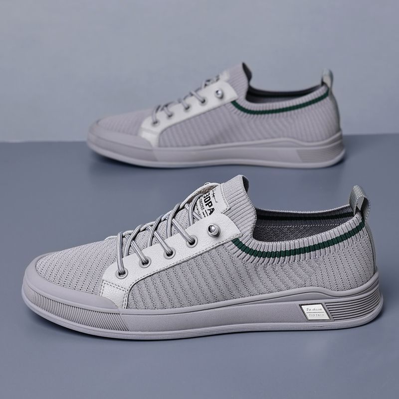 Men's bestselling spring/summer breathable mesh sneakers - slip-on, soft, odor-resistant, flyknit, versatile casual skate shoes for men