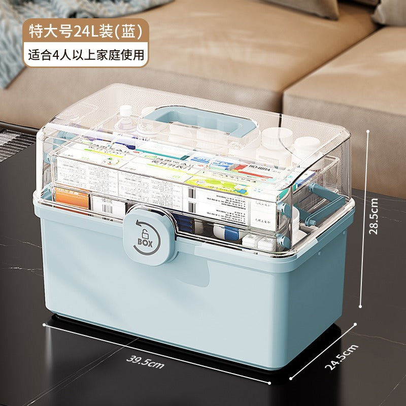 Golden Cat Family Large Medicine Box Household Medicine Storage Box Large Capacity Medicine Box Multi-layer Extra Large Classification Medicine Box