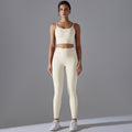 new arrivalhigh waist hip lift nude yoga wear sexy suspender back sports bra suit running fitness wear