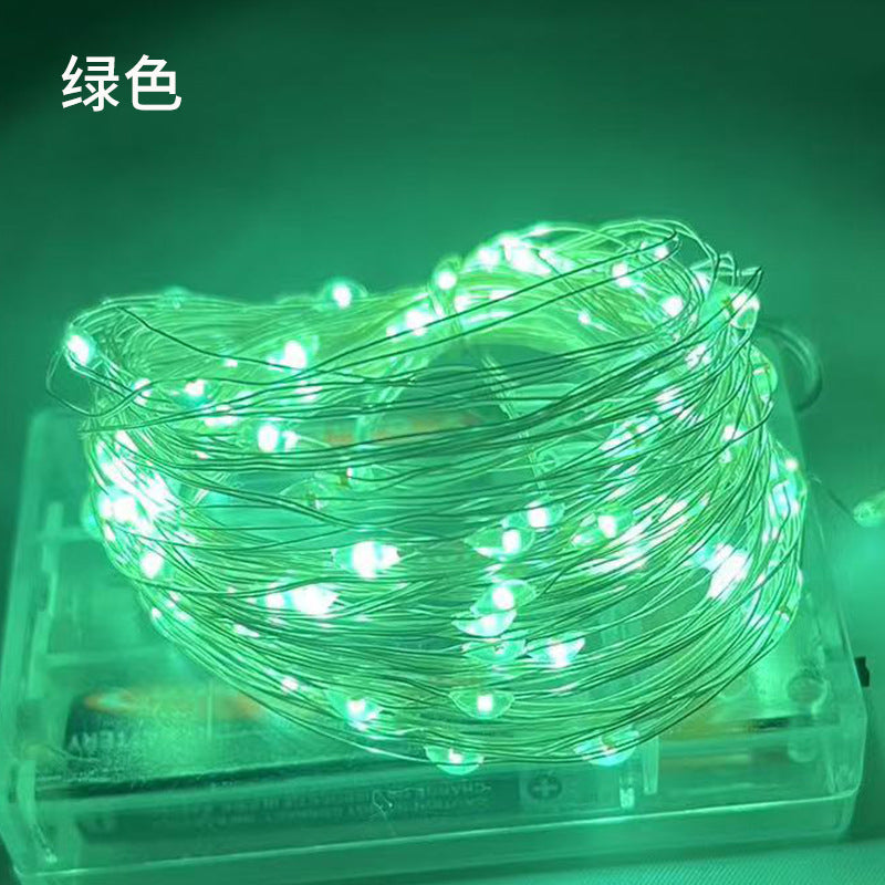 LED copper wire light with small colorful lights Bobo ball battery box copper wire light string Christmas bouquet USB decorative light string