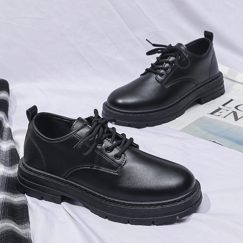 Spring new arrivals: soft leather, soft sole, round toe, breathable, trendy casual leather shoes - business formal, fashionable british style, trendy men's shoes