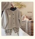 【matching family set】cartoon pajamas kids' half-fleece loungewear set  new autumn/winter thickened for boys and girls