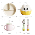 Wholesale customizable gift sets: cute silicone tableware for infants and toddlers, baby feeding utensils, and baby dinnerware gift box sets