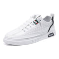 Men's 2026 new white sneakers: spring breathable trendy casual skate shoes, versatile business loafers, and street style footwear
