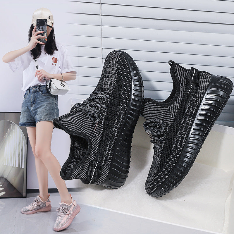 Spring/summer 350 flyknit new arrival: versatile, trendy, casual, athletic, running shoes - soft, flat, sock-style, breathable mesh