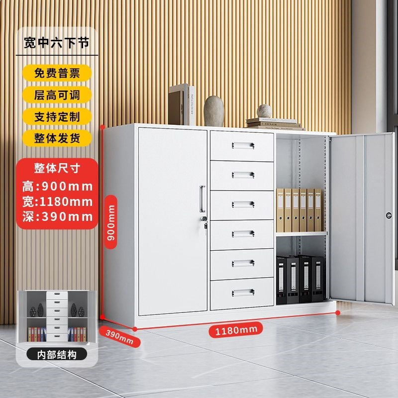 Steel file cabinet office file financial voucher storage cabinet iron locker drawer storage cabinet