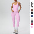 Strappy tank top high-waisted butt-lifting tight yoga set - quick-dry activewear for outdoor leisure, running, and fitness