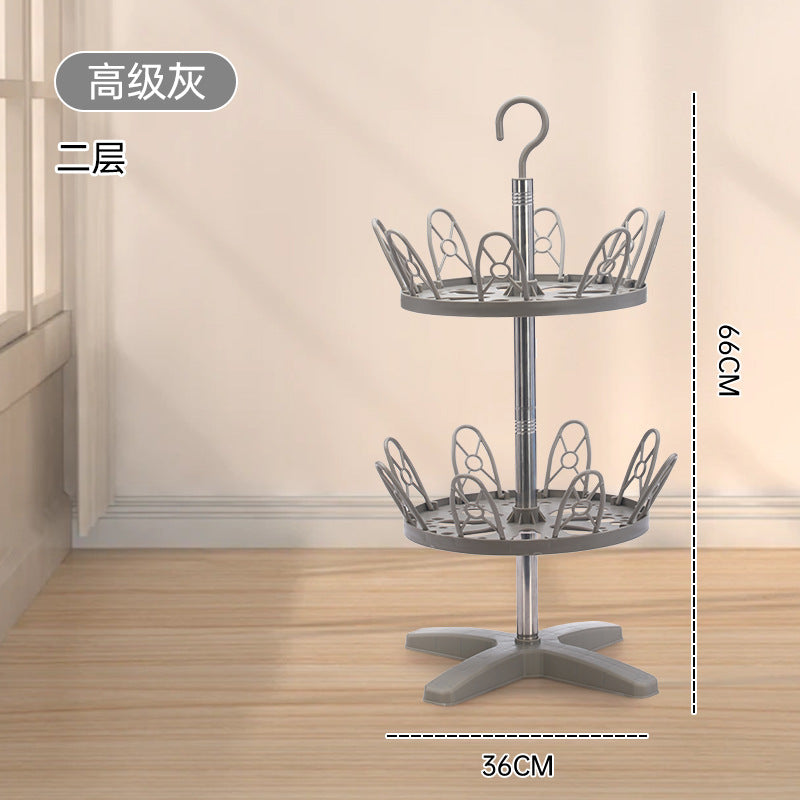 Shoe rack outdoor balcony multi-layer household simple slippers hanger rotating shoe rack floor drying shoe plastic drying rack